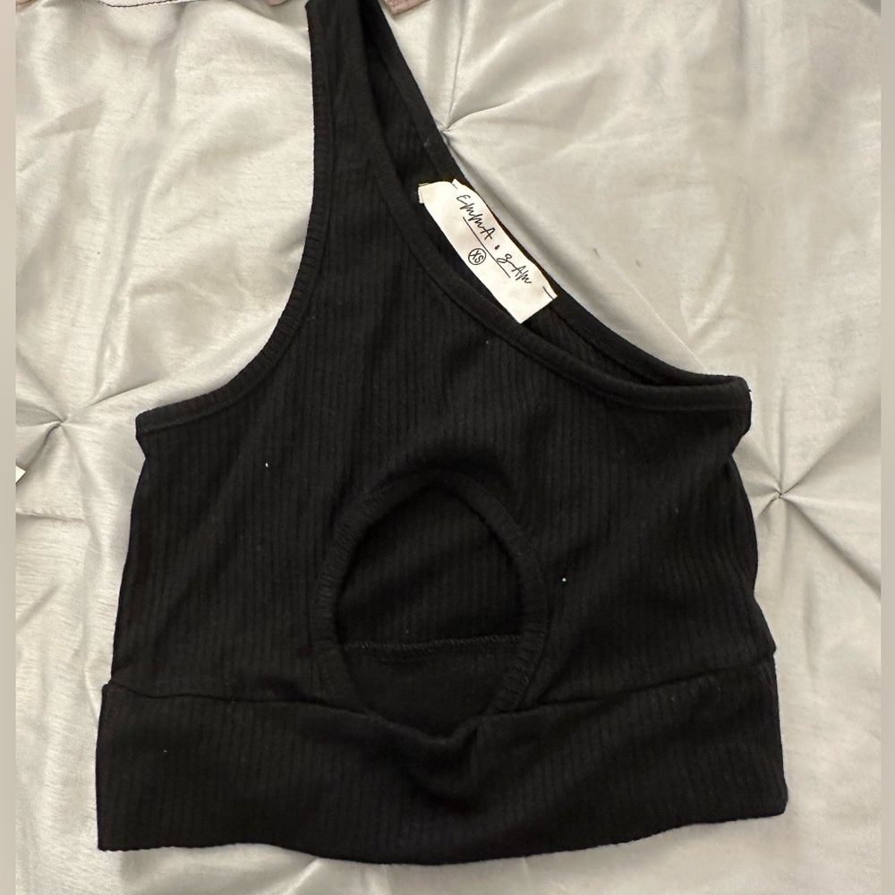 Black cut out crop top.